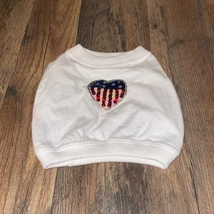Companion Road Sequin Heart Flag Dog Shirt XS